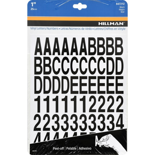 Adhesive House Number & Letter Pack, Hillman, Black 1 in, Assortment - 2