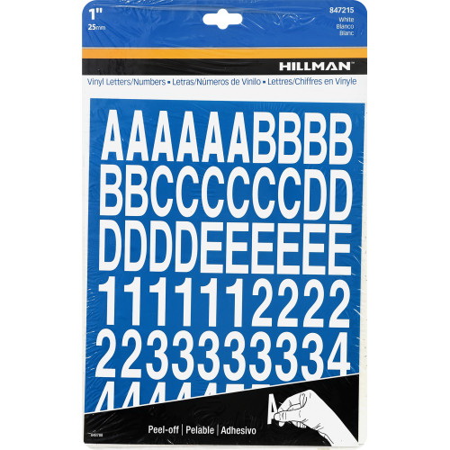 Adhesive House Number & Letter Pack, Hillman, White 1 in, Assortment - 2