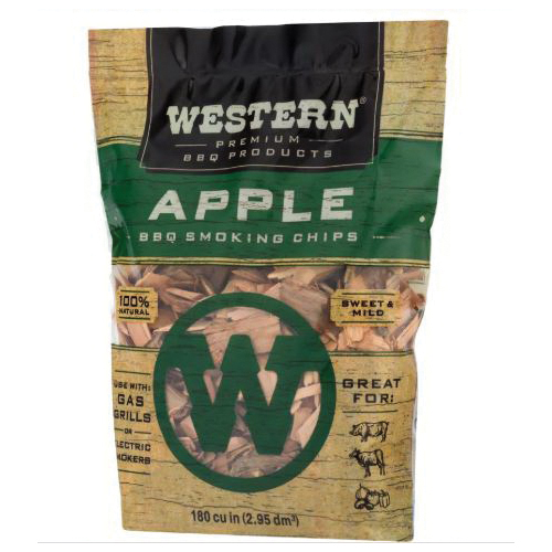 Western 28065 Series BBQ Smoking Chips, Apple, Wood, 20 to 30 min Burn Time, 180 cu-in Bag