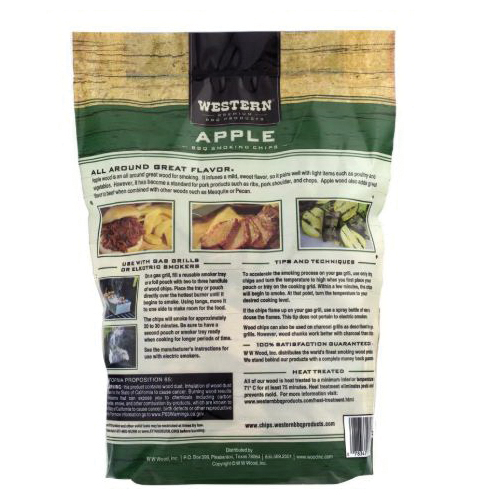 Western 28065 Series BBQ Smoking Chips, Apple, Wood, 20 to 30 min Burn Time, 180 cu-in Bag