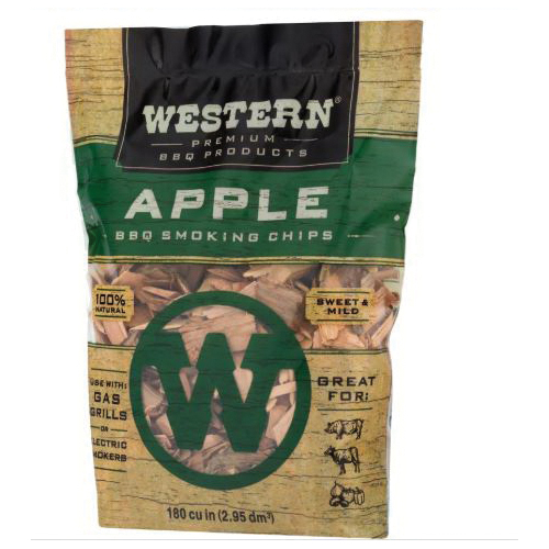 Western 28065 Series BBQ Smoking Chips, Apple, Wood, 20 to 30 min Burn Time, 180 cu-in Bag