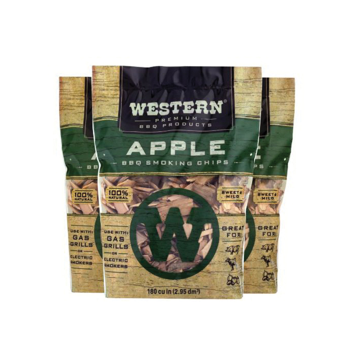 Western 28065 Series BBQ Smoking Chips, Apple, Wood, 20 to 30 min Burn Time, 180 cu-in Bag