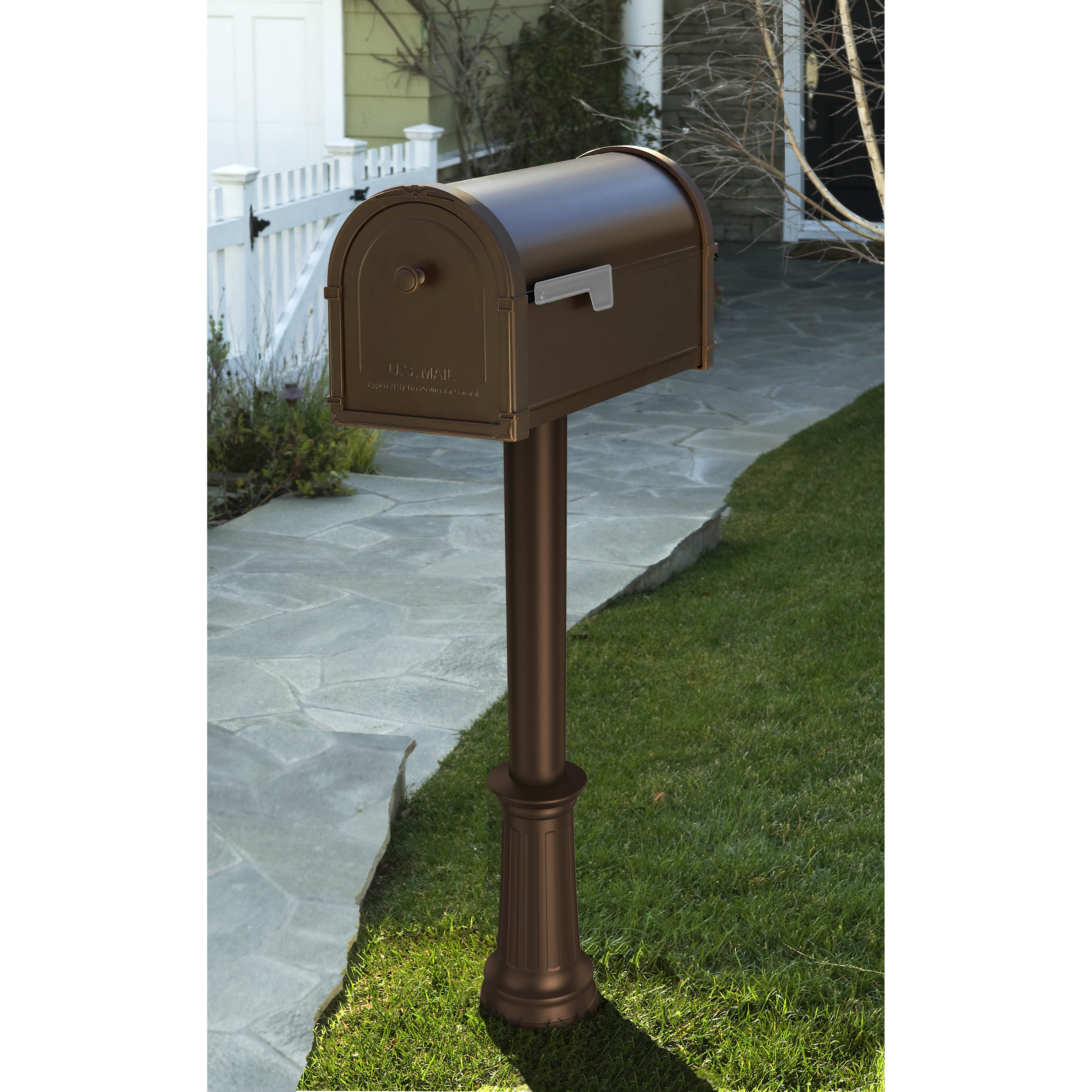 Large Mailbox, Architectural Mailboxes, ABS/Steel, Galvanized/Powder-Coated, Rubbed Bronze, 9.2 in W, 21.3 in D - 2