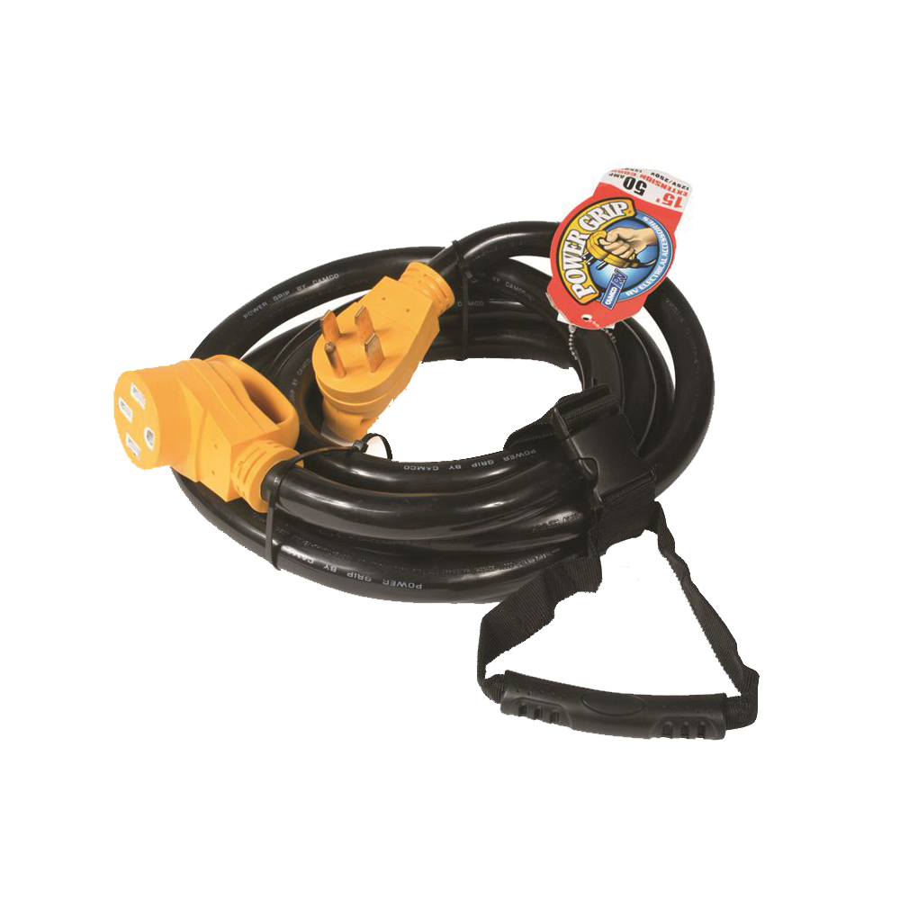 55194 Extension Cord, 15 ft Cable, Male, Female, Black Jacket