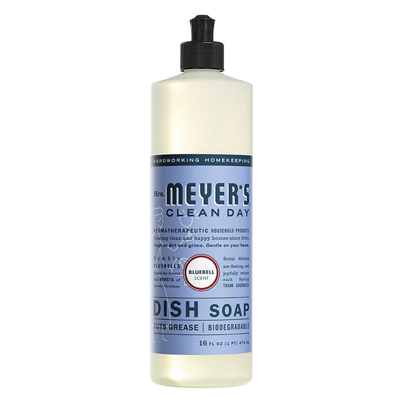 17481 Dishwasher Soap, 16 oz Squirt Bottle, Liquid, Bluebell, Clear