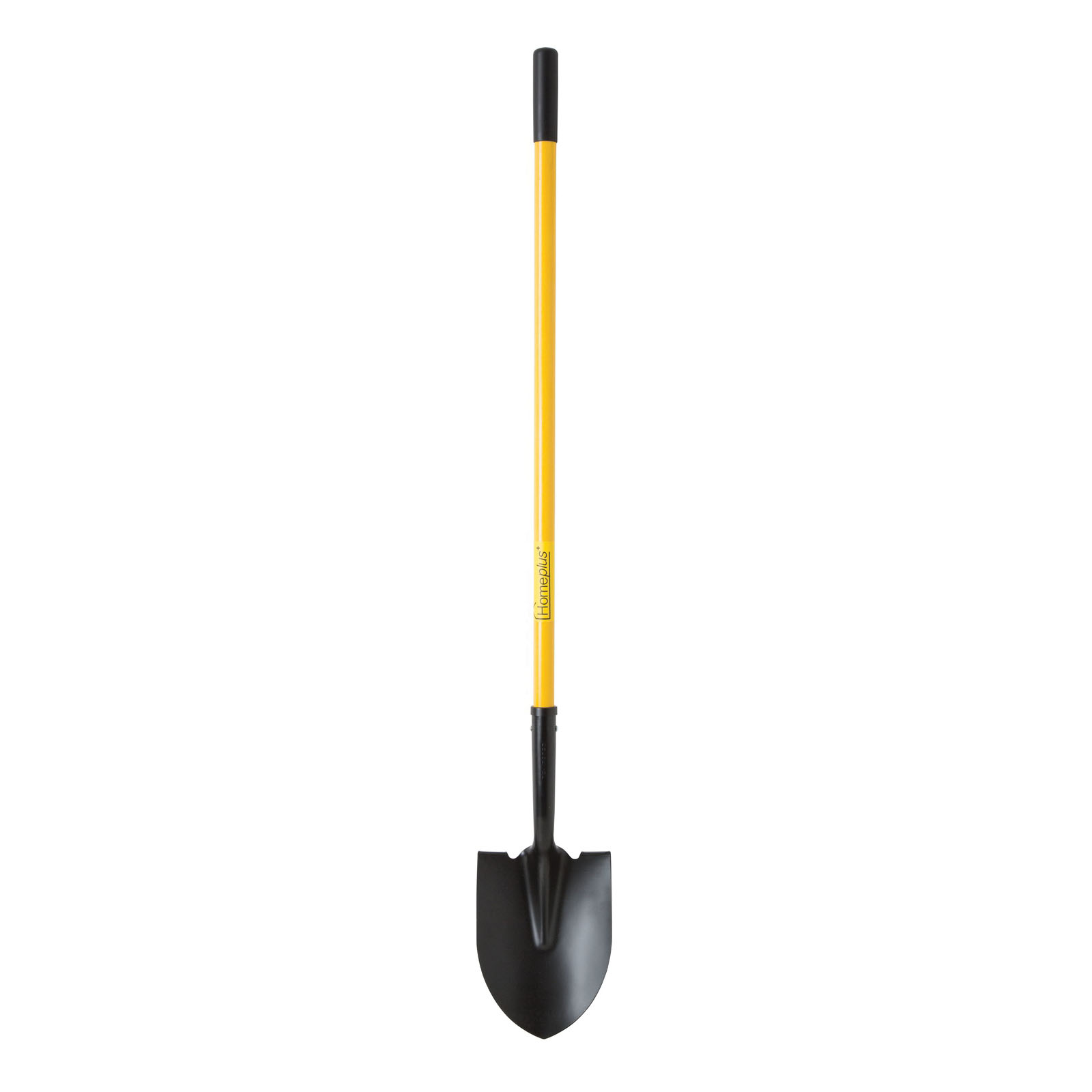 Round Point Shovel, Home Plus, 8 in W Steel Blade, 47 in L Fiberglass Handle - 1