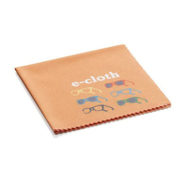 10623 Eyeglasses Cloth, 7.4 in L, 7.4 in W, Polyamide/Polyester, Orange