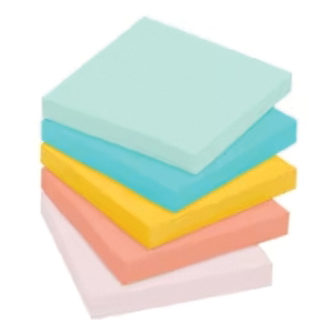 Post-it 5401A Note Pad, Blue/Pink/Yellow, 50-Sheet