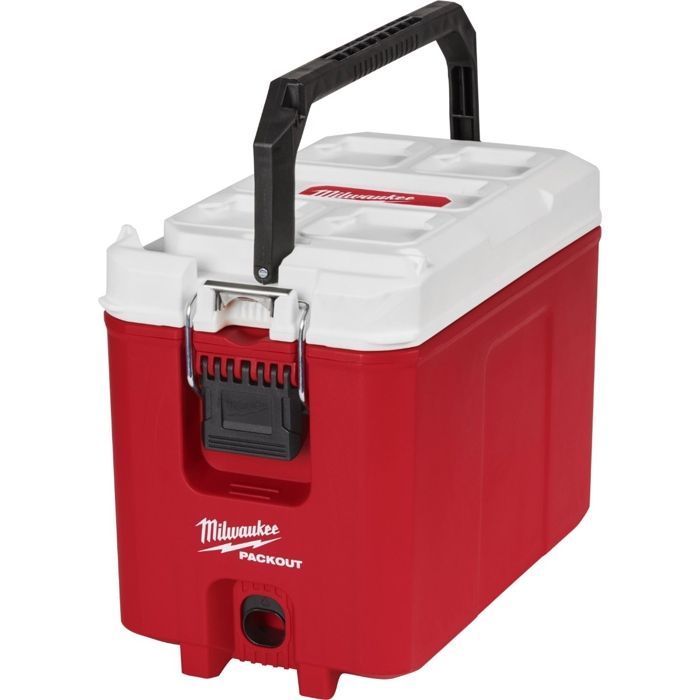 PACKOUT 48-22-8460 Compact Cooler, 16 qt Cooler, Polymer, Red, 30 hr Ice Retention