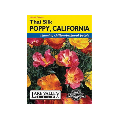 Lake Valley Seed 4494 Flower Seed, Thai Silk California Poppy, Eschscholzia Californica, Mixed Bloom - 1