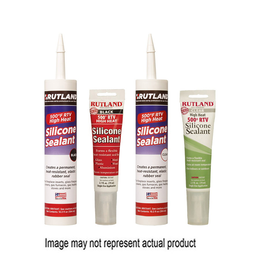 Rutland 76C Silicone Sealant, Clear, 24 hr Functional Cure, 10.3 fl-oz, Cartridge - 1