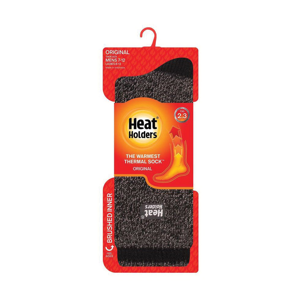 Heat Holders MHHTWSBG Crew Neck Twist Socks, Men's, 7 to 12 in, Acrylic/Elastane/Nylon/Polyester, Black/Gray - 2