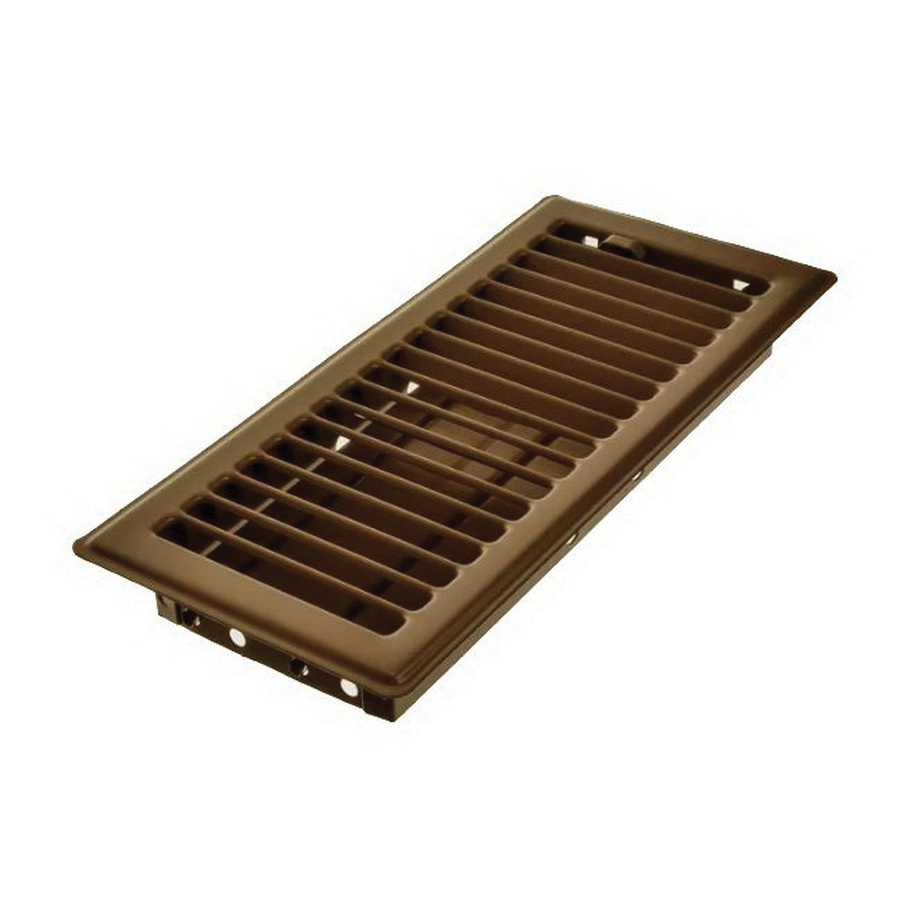 RG1998 Standard Floor Register, 3-1/2 in L, 11-1/4 in W, Steel, Brown, Powder-Coated