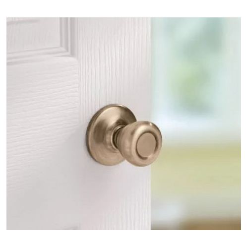 Kwikset 200T 5CPRCLRCS Passage Knob, Tylo, 2-19/32 in L x 2-5/8 in W Dimensions, Metal, Antique Brass - 4