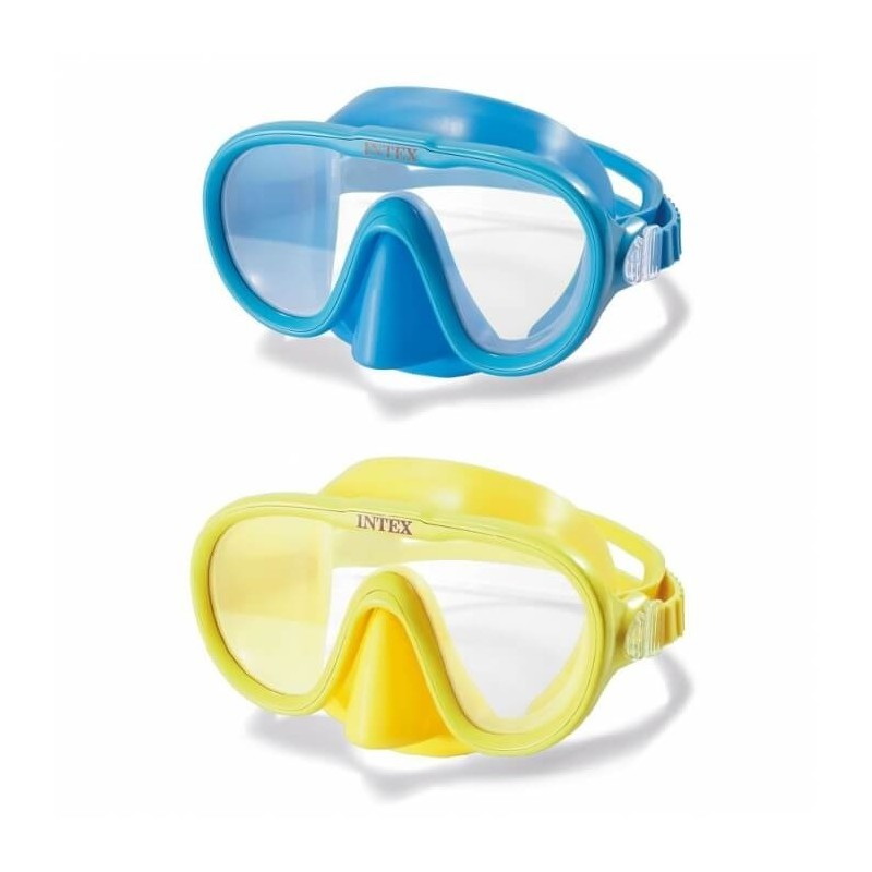 INTEX 55916E Sea Scan Swim Mask, 8 Years and Up, Polycarbonate Lens, PVC Frame, Rubber Strap, Assorted