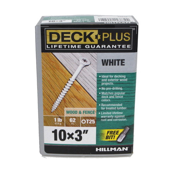 48847 Deck Screw, #10 Thread, 3 in L, Steel, Ceramic-Coated, Flat Head, Star Drive, 62/PK