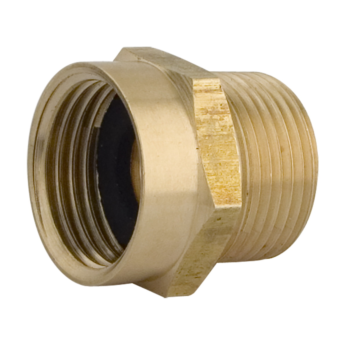 Lincoln 102815 Hose Adapter, 3/4 in, Female x Male, 1/2 in, Female, Brass