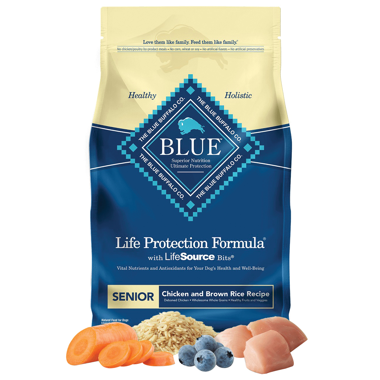 Life Protection Formula 800157 Dog Food, Senior Breed, Dry, Chicken, Brown Rice Flavor, 30 lb Bag