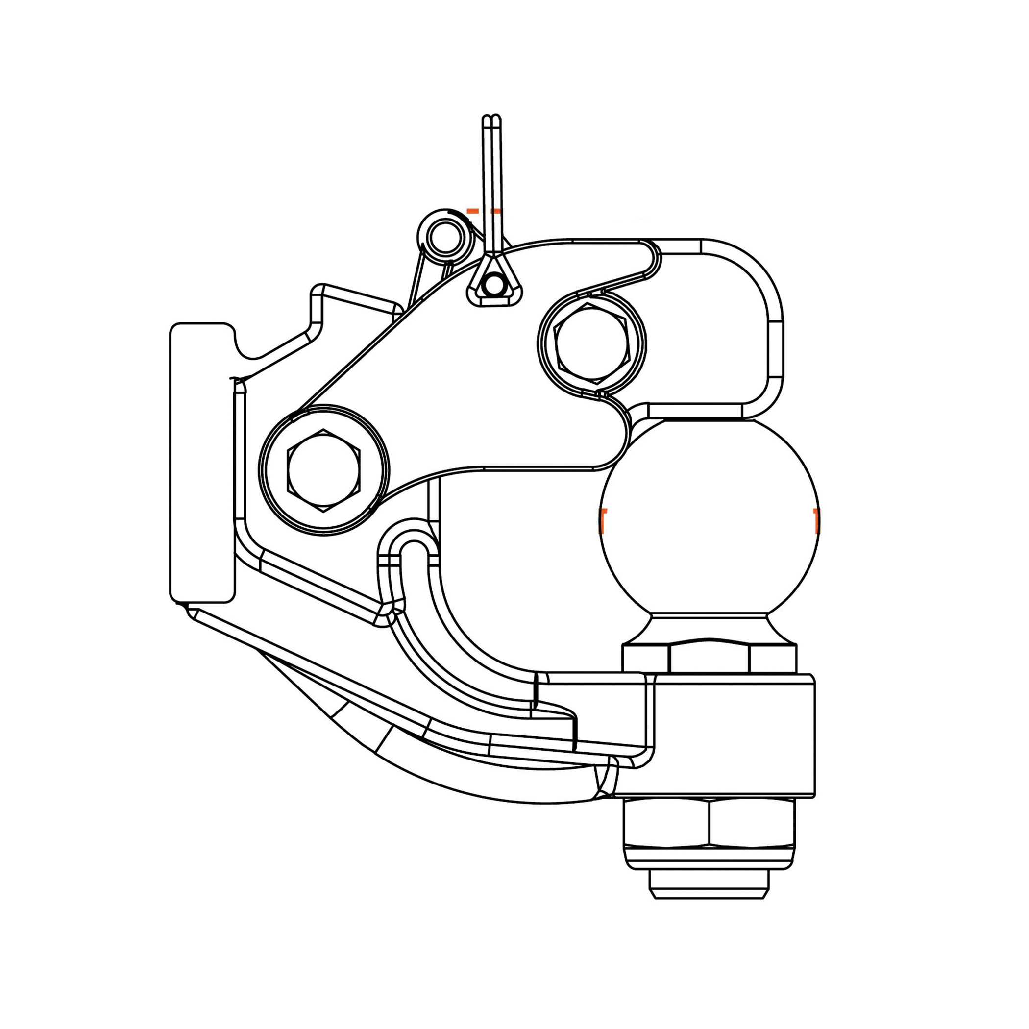 Curt 48190 Ball and Pintle Combination, 10,000 lb, 16,000 lb Working Load, Powder-Coated, 2 in Dia Eye, Steel - 2