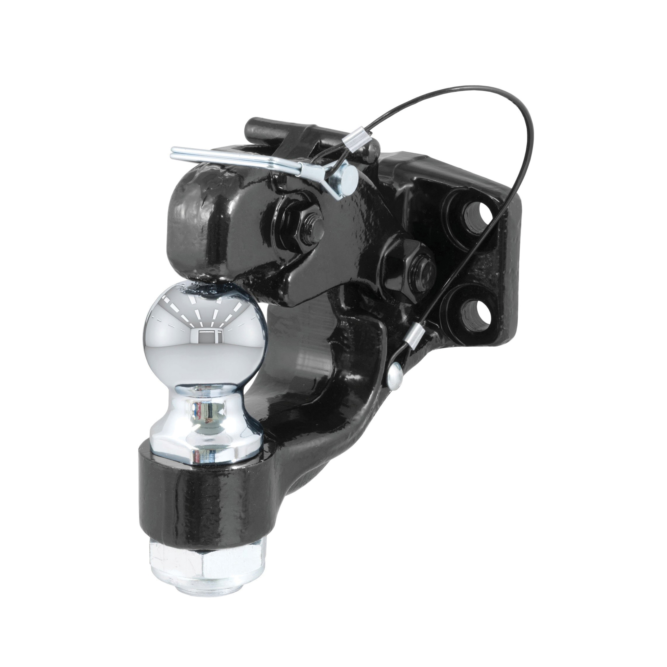Curt 48190 Ball and Pintle Combination, 10,000 lb, 16,000 lb Working Load, Powder-Coated, 2 in Dia Eye, Steel - 3