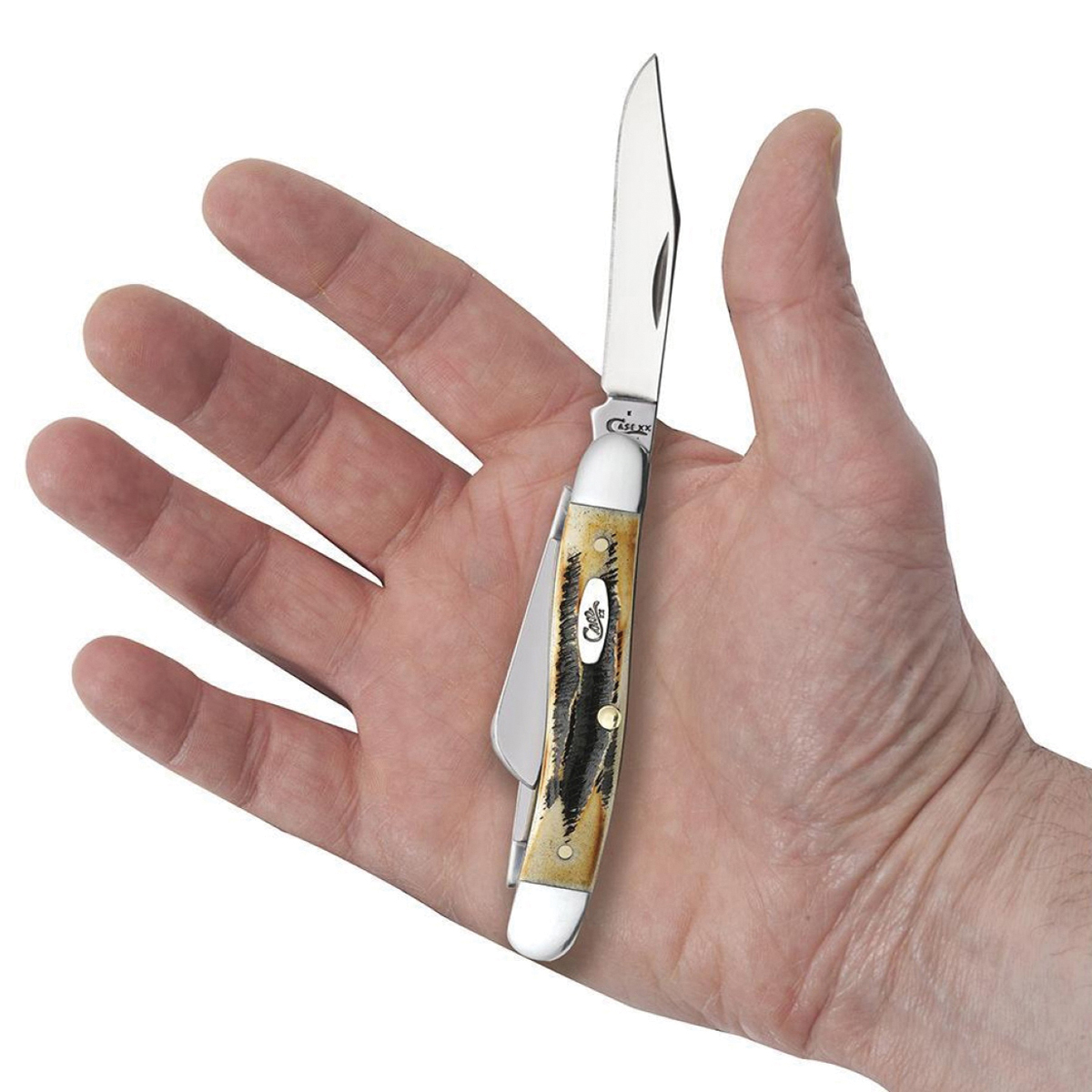 Case XX 03578 Medium Stockman Folding Pocket Knife, 2.57, 1.88, 1.71 in L Blade, Tru-Sharp Stainless Steel Blade