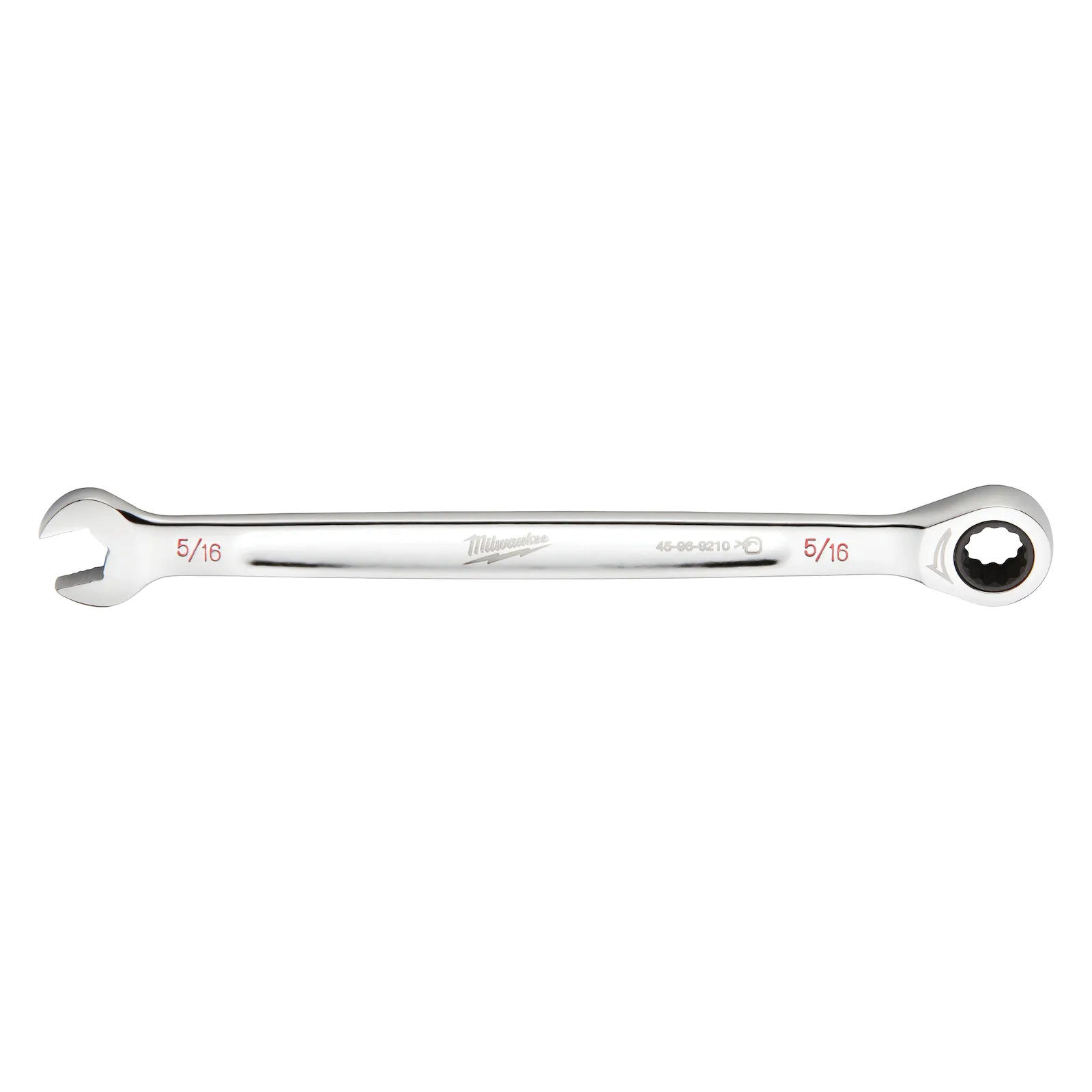45-96-9210 Ratcheting Combination Wrench, SAE, 5/16 in Head, 5-3/4 in L, 12-Point, Steel, Chrome-Plated