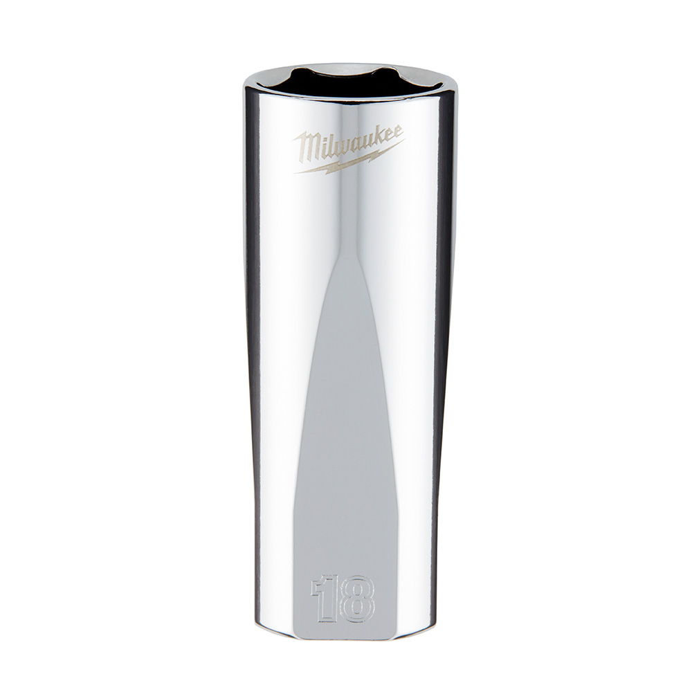 45-34-0119 Deep Socket, 19 mm Socket, 3/8 in Drive, 6-Point, Chrome Vanadium Steel, Chrome-Plated