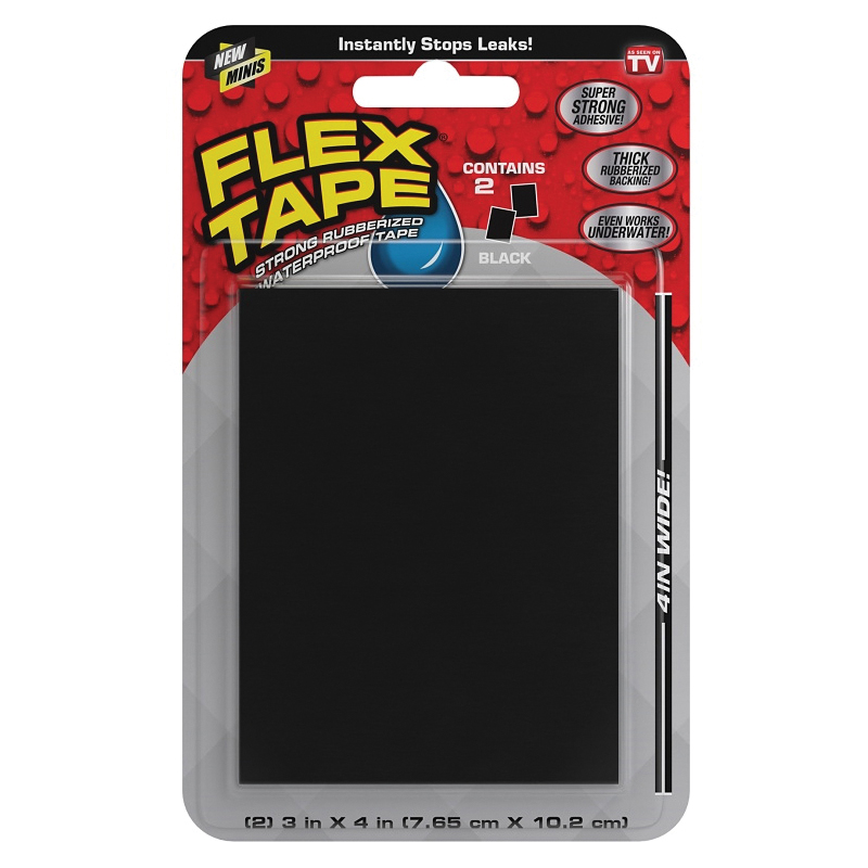 Flex Seal TFSBLKMINI Flex Tape, 5 ft L, 4 in W, Black - 1