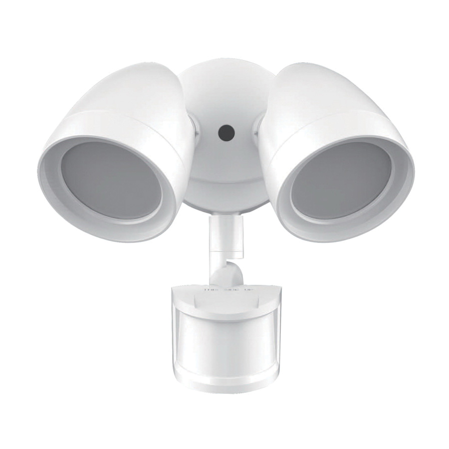 51402242 Security Light with Motion Sensor, 120 VAC, 20 W, 2-Lamp, LED Lamp, Cool White Light, 1800 Lumens