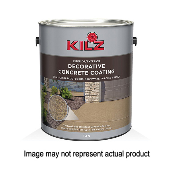 Kilz L378711 Decorative Concrete Coating, Gloss, Gray, 1 gal