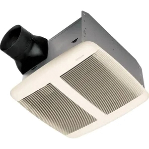 Broan QTR110 Bathroom Fan, 10-1/2 in L, 11-3/8 in W, 0.3 A, 120 V, 110 cfm Air, Galvanized Steel, White