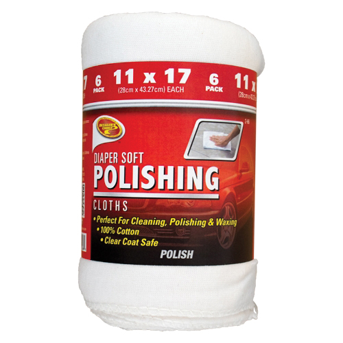 Detailer's Choice 2-668 Car Polishing Cloth, 17 in L, 11 in W, Cotton