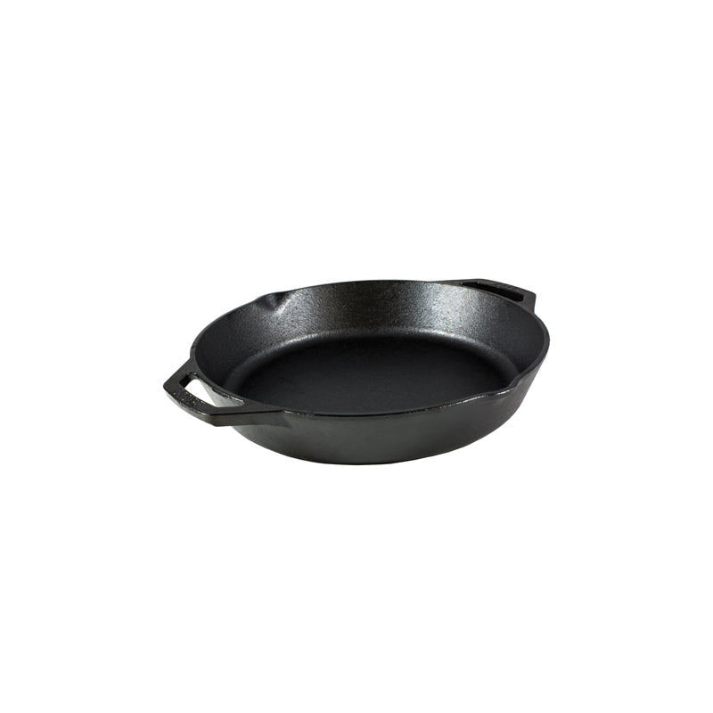 L10SKL Seasoned Skillet with Dual Handle, 12 in Dia, Iron, Black, Non-Stick: Yes, Dishwasher Safe: No