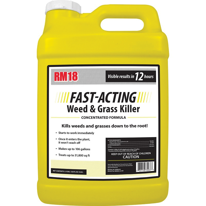 RM18 Series 75437 Fast-Acting Grass and Weed Killer, Liquid, 2.5 gal