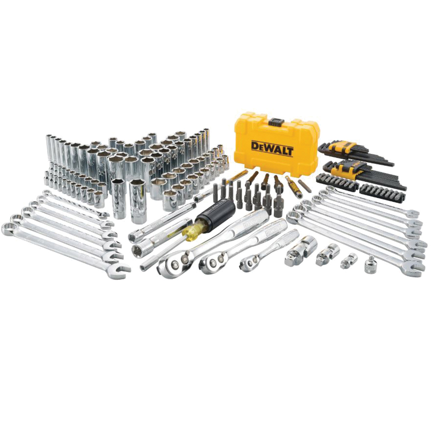 DWMT73803 Mechanic's Tool Set, 168-Piece, Chrome Vanadium, Polished Chrome Vanadium