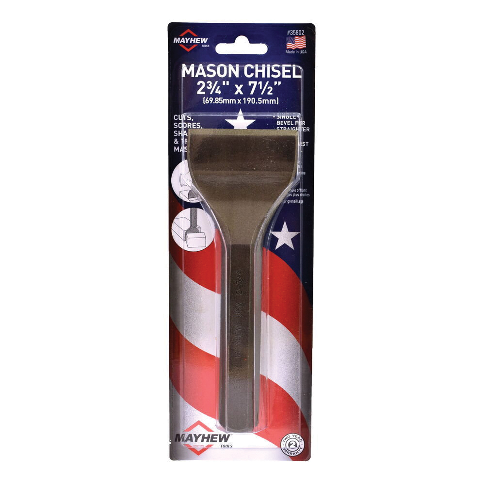 Mayhew 35802 Mason Chisel, 2-3/4 in W Blade, 7-1/2 in OAL - 4