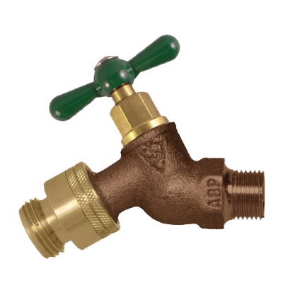 Arrowhead Brass 251LF Hose Bib, 1/2 x 3/4 in Connection, MIP x Male Hose Thread, 125 psi Pressure, Bronze Alloy Body - 2