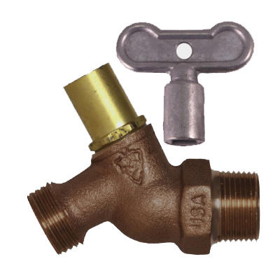 Arrowhead Brass 251LF Hose Bib, 1/2 x 3/4 in Connection, MIP x Male Hose Thread, 125 psi Pressure, Bronze Alloy Body - 3