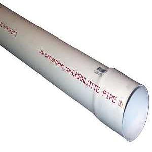 PVC 30030 0600 Sewer and Drain Pipe, 3 in, 10 ft L, White