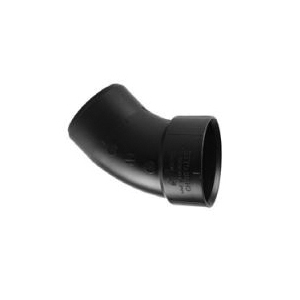 Charlotte Pipe ABS 00323 0800HA Pipe Elbow, 2 in, Spigot x Hub, 45 deg Angle, ABS, Black, SCH 40 Schedule