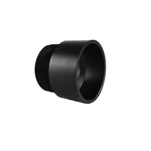 Charlotte Pipe ABS 00109 1000HA Pipe Adapter, 2 in, MPT x Hub, ABS, Black, SCH 40 Schedule