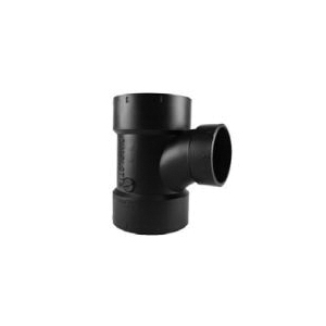 Charlotte Pipe ABS 00401 1200HA Sanitary Pipe Tee, 1-1/2 x 3 in, Hub, ABS, Black, SCH 40 Schedule