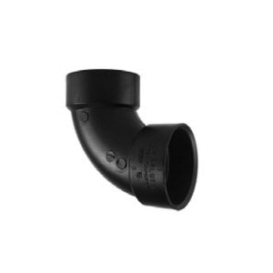 Charlotte Pipe ABS 00300 0600HA Pipe Elbow, 1-1/2 in, Hub, 90 deg Angle, ABS, Black, SCH 40 Schedule, 5 psi Pressure