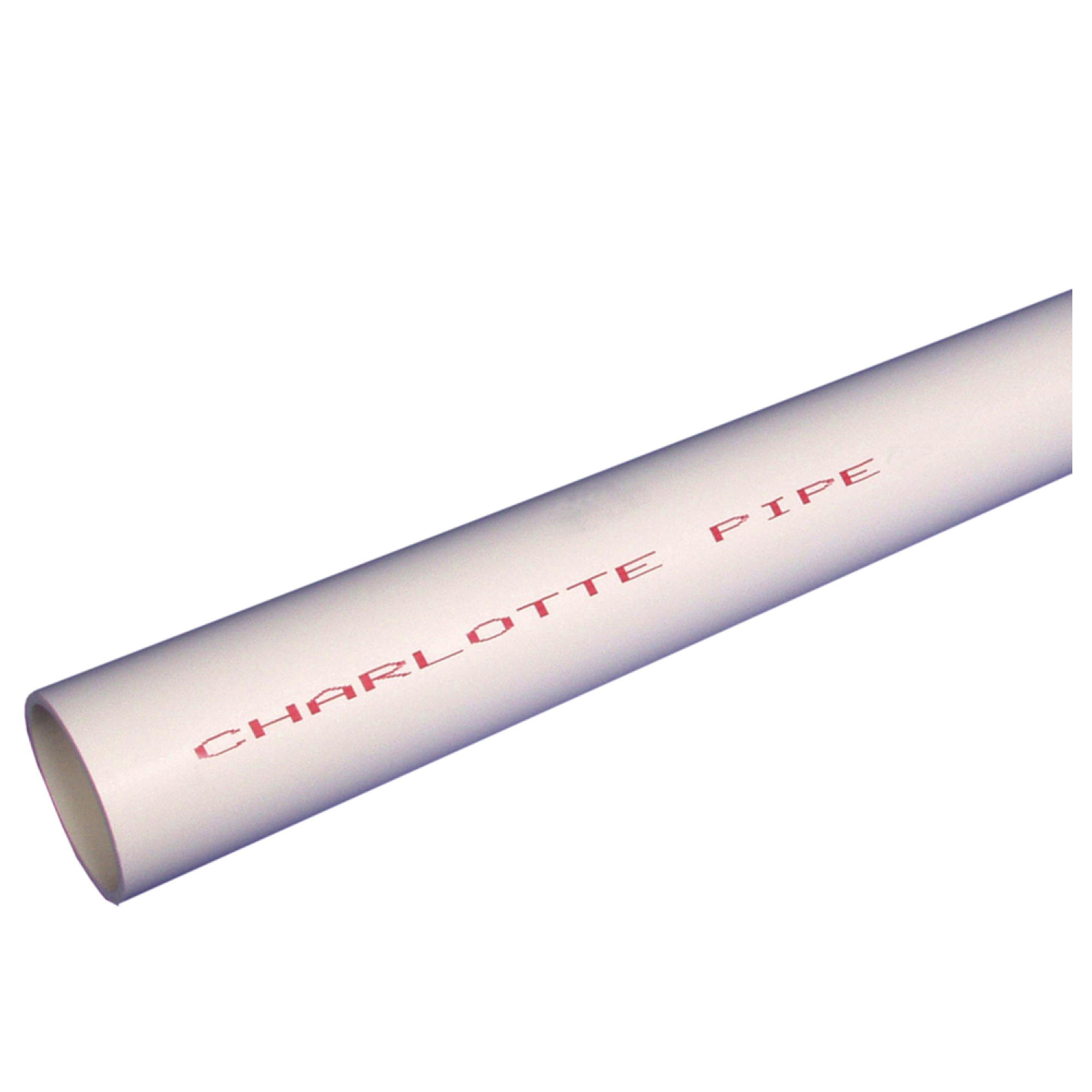Charlotte Pipe PVC 04010 0600 Pipe, 1 in, 10 ft L, SCH 40 Schedule, PVC