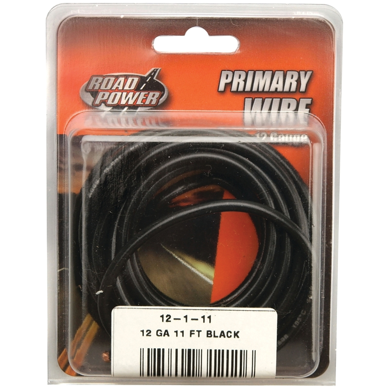 55671333 Primary Wire, 12 ga Wire, 60 VDC, Copper Conductor, Black Sheath, 11 ft L