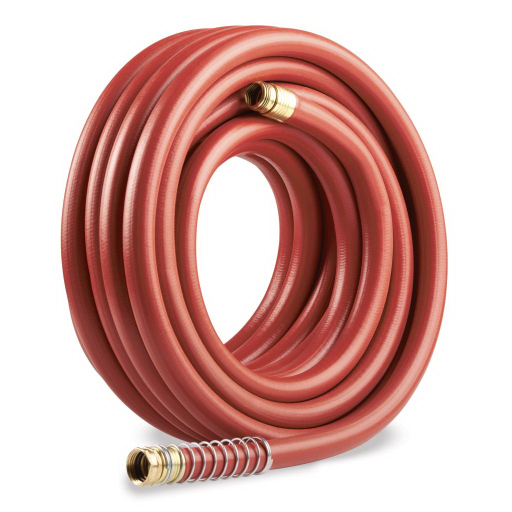 840501-1001 Professional Commercial Hose, 3/4 in, 50 ft L, Coupling, Rubber/Vinyl, Red