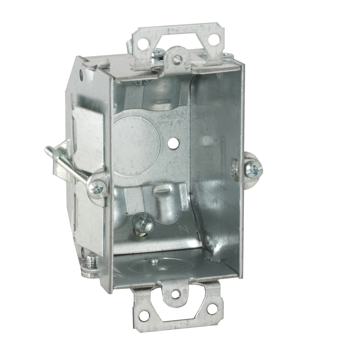 Raco 487 Switch Box, 1-Gang, 1-Knockout, 1/2 in Knockout, Steel, Gray