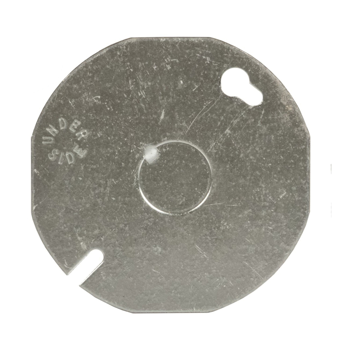 Raco 703 Box Cover, 0.119 in L, 3.398 in W, Round, Steel, Gray