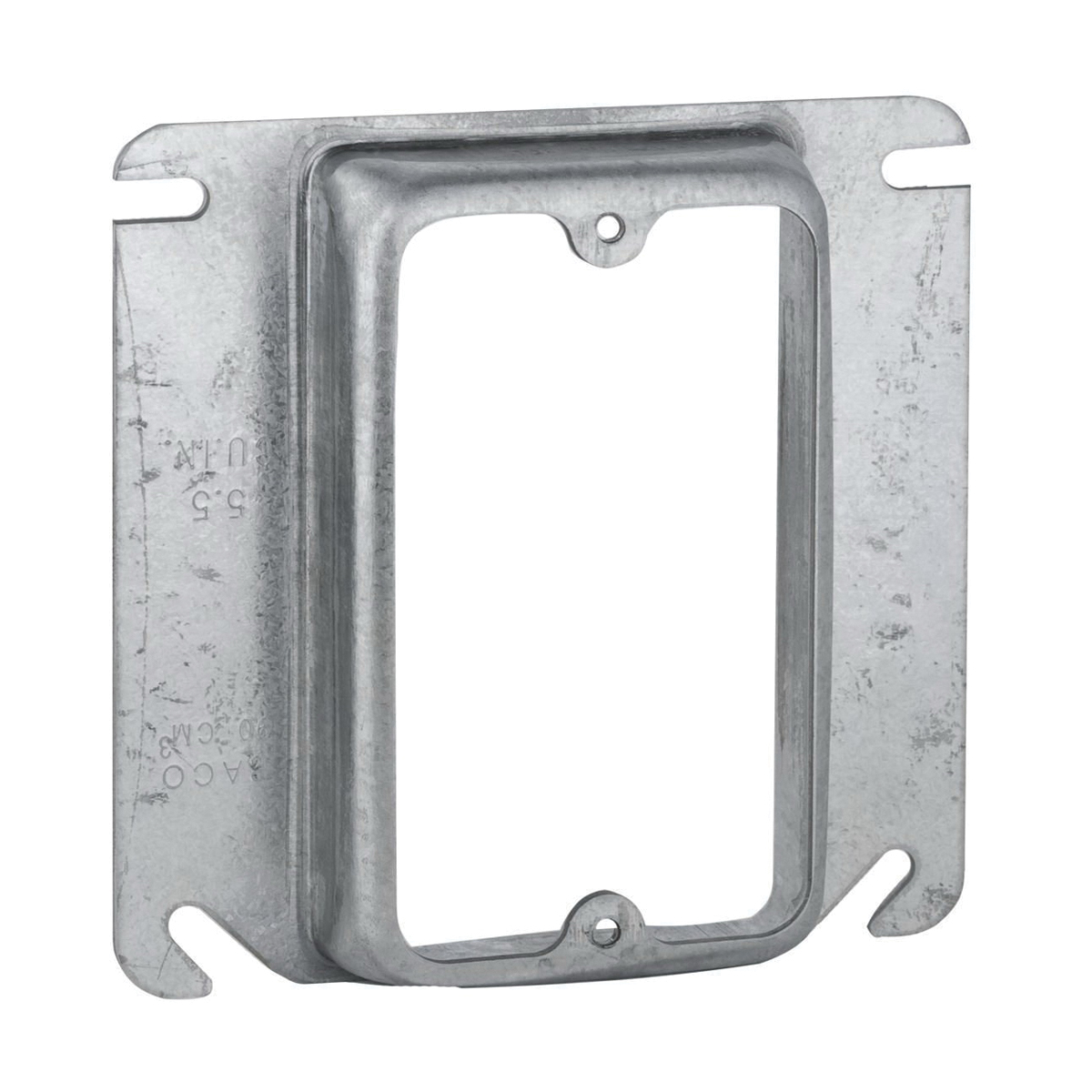 8773 Box Cover, 3/4 in L, 4 in W, Square, 1-Gang, Steel (Metal), Gray