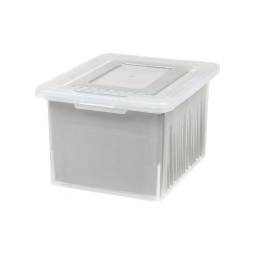 Iris FB-21E File Storage Box, 18.1 in L, 14.3 in W, 10.8 in H, Plastic, Clear - 2